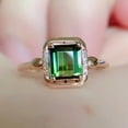 thumbnail image 2 of Unique Genuine Emerald Ring 14k Solid Gold Ring Handmade Emerald Cut Stone Ring Moissanite Accented Wedding Ring Natural Emerald Ring Gift For Her, 2 of 4