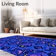 thumbnail image 2 of ODIKA 4'x6' Machine Washable Non-Slip Area Rug, Celestial Night Sky Motif Featuring Stars and Flowing Cloud Forms High Traffic Rug with Pad, Blue, 556490, 2 of 8