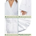 thumbnail image 5 of PAVILIA Soft Plush Women Fleece Robe, White Cozy Bathrobe, Female Long Spa Robe, Warm Housecoat, Satin Waffle Trim, S/M, 5 of 9