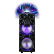 Naxa Dual 10 Inch Portable DJ/PA Speaker Stack with BT and Disco Dome Light