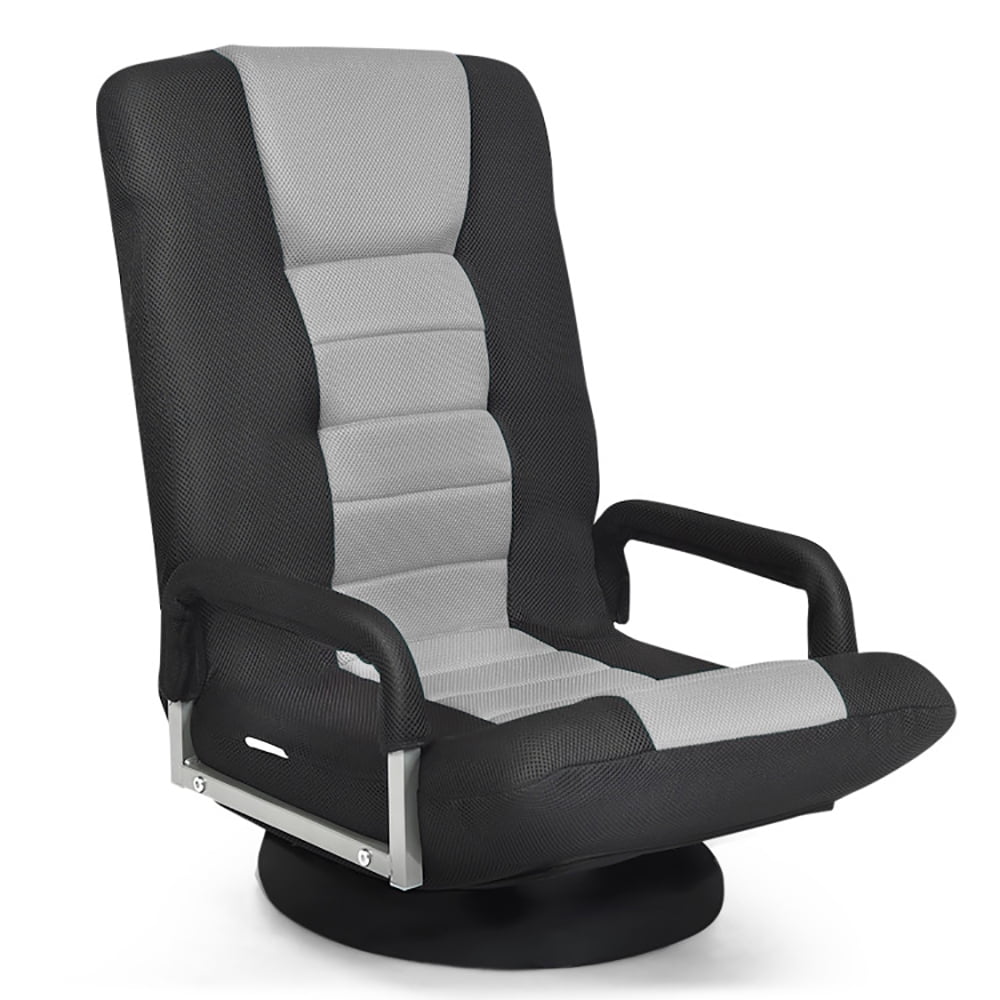 Finihen Swivel Gaming Floor Chair, 360-Degree Swivel Gaming Floor Chair with Foldable Adjustable Backrest, for Living Room, Home, Office, Blue
