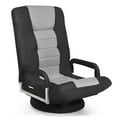 thumbnail image 4 of Resenkos Floor Chair, Sofa Chair, Floor Seat,360-Degree Swivel Gaming Floor Chair with Foldable Adjustable Backrest-Gray, 4 of 8