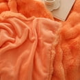 thumbnail image 6 of Soft Double-Sided Fleece Blanket, Warm Solid Color Throw Blanket for All Season Home Use - Orange, 6 of 6