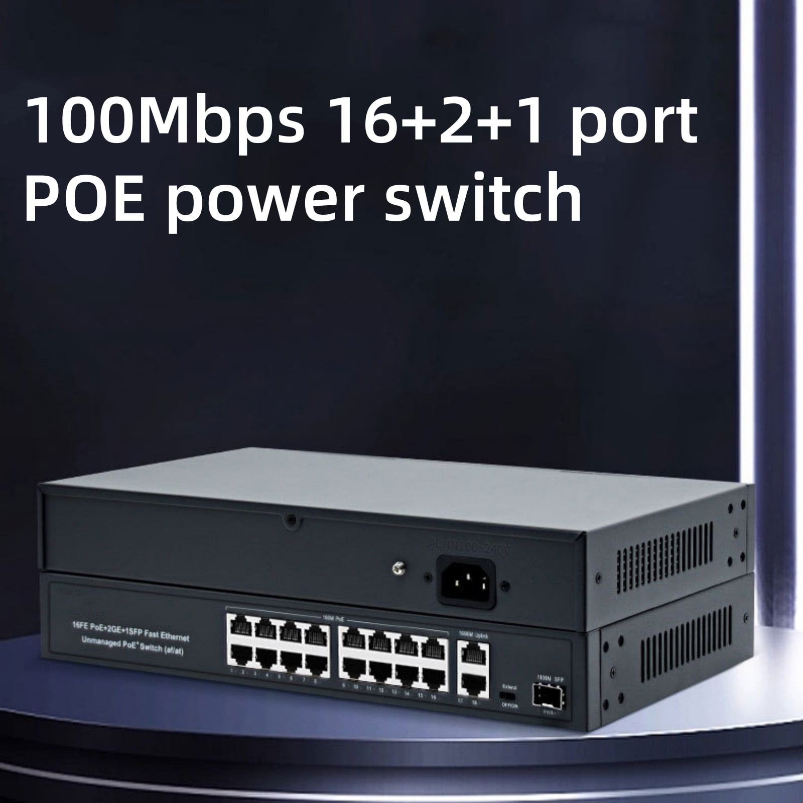 TAPDRA Metal POE Switch 16x100Mbps + 2GigE, IEEE 802.3af/at Compliant, for Business Networks