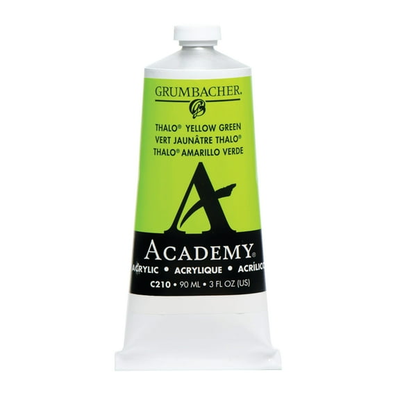 Grumbacher Academy Acrylic, 90ml Tube, Thalo Yellow Green