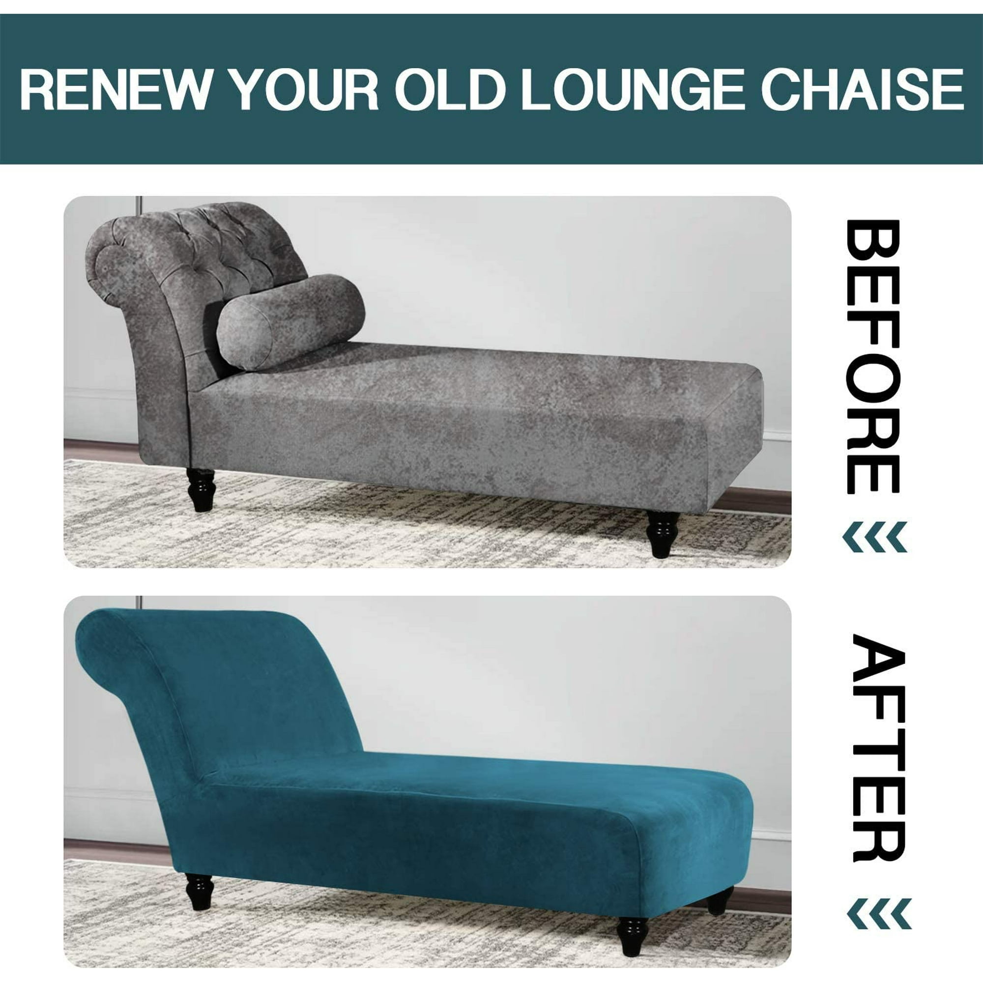 Chaise Lounge Cover Velvet Chaise Longue Slipcover Luxury Chaise Chair Covers for Living Room Indoor Furniture Cover Slipcovers for Chaise Lounge Ultra Soft Machine Washable Deep Teal Walmart