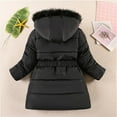 thumbnail image 5 of Esaierr 4-14Y Kids Toddler Girls Winter Jacket Coats Hooded Thick Parka Coats Long Fleece Coats Mid-Length Outerwear Warm Waterproof Snow Jacket with Zippers, 5 of 8