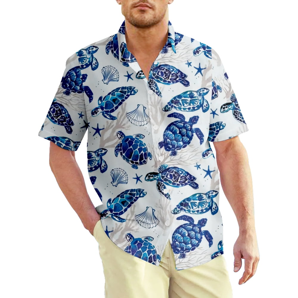 Printed Mens Woven Shirts Men′ S Beach Shirt Hawaii Short Sleeve