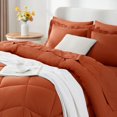 thumbnail image 3 of Set de edredón CozyLux King de microfibra naranja quemada, 7 piezas, 3 of 7