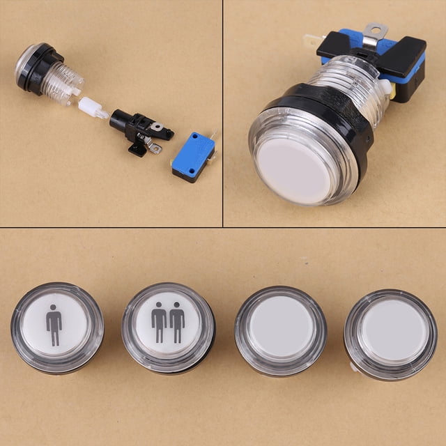4 X LED Start Push Button Kit, LED Illuminated Arcade Start Player Buttons Kit LED Coin Buttons Arcade LED Push Buttons