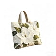 thumbnail image 2 of huayou 12.20x12.60 inch Quilted Tote Bag, White Magnolia Green Leaf Digital Print Large Capacity Zipper Handbag, Elegant Shoulder Bag Decoration for Work Daily, 2 of 7
