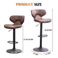 thumbnail image 3 of EBQOSK Weathered Upholstery Airlift Adjustable Swivel Barstool with Chrome Base, Set of 2 Brown, 3 of 7