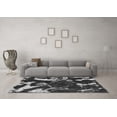 thumbnail image 3 of Ahgly Company Indoor Round Abstract Gray Modern Area Rugs, 4' Round, 3 of 4