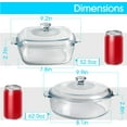 thumbnail image 2 of Small Glass Casserole with Lid, Oven Safe Casserole, Set of 2 (7.8" Square + 8" Round), Microwave Safe Bowl with Lid, Microwave Cookware, 2 of 7