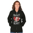 thumbnail image 5 of Betty Boop Smart with a Heart Cartoon Zip Hoodie Sweatshirt Women Brisco Brands S, 5 of 6