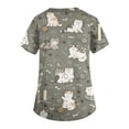 thumbnail image 6 of AHMOMEI Cartoon Animal Print Womens Scrub Tops S-5XL Plus Size Nurse Uniforms with Pocket V Neck Short Sleeve Scrubs Top for Women, 6 of 6