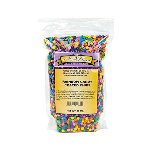 Rainbow Candy Coated Chocolate Chips, Bulk Size (1 lb. Resealable Zip