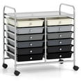 thumbnail image 4 of GOFLAME 12-Drawer Rolling Storage Cart, Multifunctional Art Craft Organizer Cart, Mobile Utility Storage Cart with Removable Drawers & Lockable Wheels, Craft Cart for Home Office S, 4 of 7