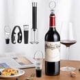 thumbnail image 4 of Juego de 4 abridores de botellas 4 en 1 con bomba de aire, abridor a presión, cortador de papel de aluminio, vertedor inflable, tapón de vacío, accesorios para vino., 4 of 8
