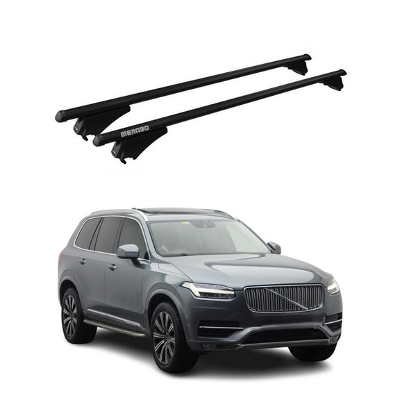 OMAC Top Roof Racks Cross Bars for Volvo V90 2018-2021 Black Aluminium 2 Pcs Anti-Theft for Travel Kayak Canoe Surf Ski Snowboard Camping
