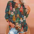 thumbnail image 4 of jjayotai Christmas Tops for Women, 3D Santa Print Long Sleeve Fall Shirts Novelty Funny Tunic Sweatshirt Cute Crewneck Blouses Tshirt Green XXL, 4 of 7