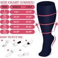 thumbnail image 4 of 4 Pairs Plus Size Compression Socks for Women & Men, Wide Calf 20-30mmhg for Circulation, Running, Nurse, Pregnant, 4 of 5