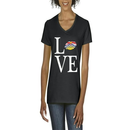 Columbia Womens Explorer - Love Canada British Columbia Women V-Neck T-Shirt