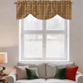 thumbnail image 3 of Tie Up Valances for Windows, Vintage Rattan Adjustable Valance Curtains Window Treatment for Living Room, Minimalist Abstract Wicker Texture Brown Rod Pocket Kitchen Curtains & Drapes 42x12 Inch, 3 of 9