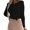 Black, variant on Womens Blouse Print O Neck Tops Long Sleeve Round Neck Tee Shirt Printed Flower Loose Side Split Blouse (White, XL)
