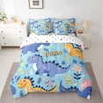 thumbnail image 2 of jejeloiu Colorful Dino Balloon 7-Piece Twin Bedding Set,Rustic Floral Cartoon Dino,Breathable Reversible Decor, 2 of 8