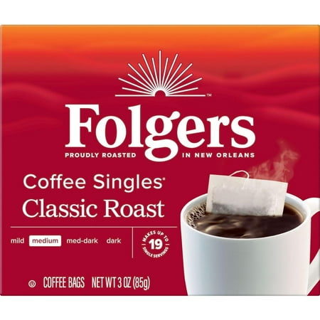 Folgers Coffee Singles Classic Roast Singles Instant Coffee - 19 ct