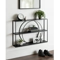thumbnail image 4 of Kate and Laurel Pirzada Geometric Wall Shelf, Black 36x24, 4 of 7