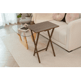 thumbnail image 5 of Mainstays XL Oversized Folding Tray Table Set of 4 with Rack, Rustic Espresso, 5 of 12
