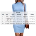 thumbnail image 4 of YTCAMLO Ribbed Knit Sweater Dress for Women Casual Long Sleeve Mock Neck Bodycon Dress Stretch Slimming Fall Winter Mini Dress, 4 of 7