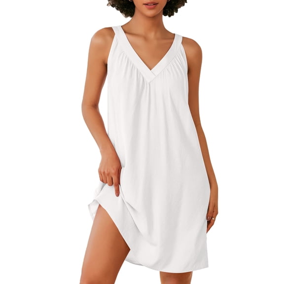 Ekouaer Sleeveless Nightgown for Women Racerback Sleep Shirt Soft Nightshirt Summer Nightwear