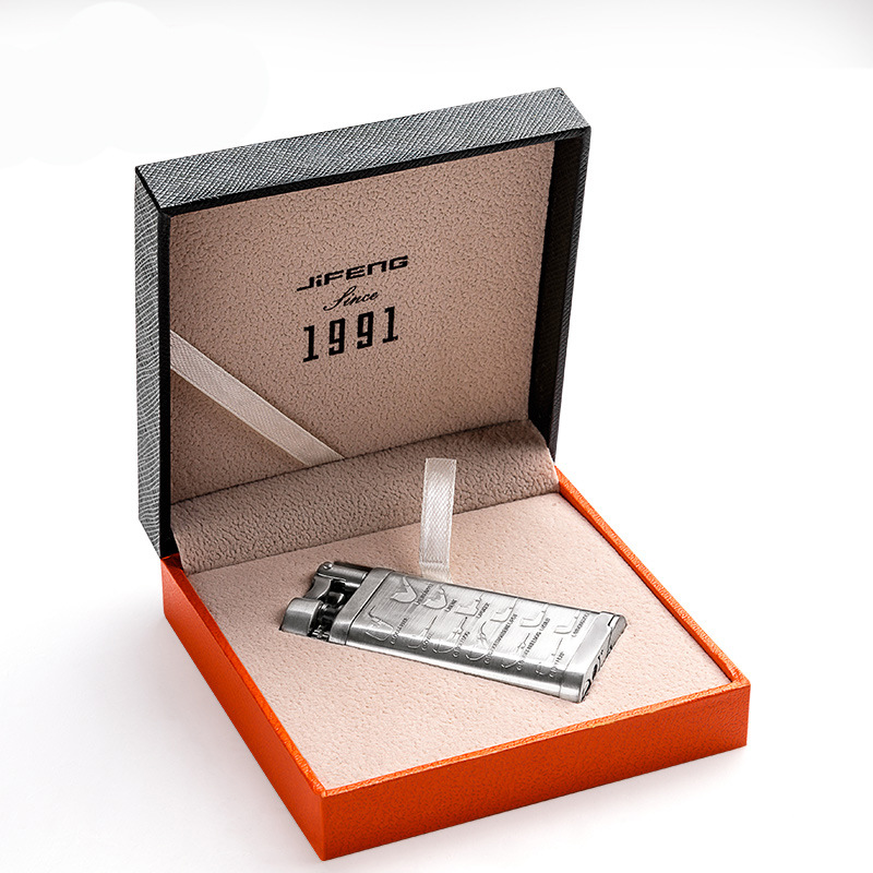 Pipe Lighter Windproof Straight Punch Vintage Lighter Gift Box Packaging