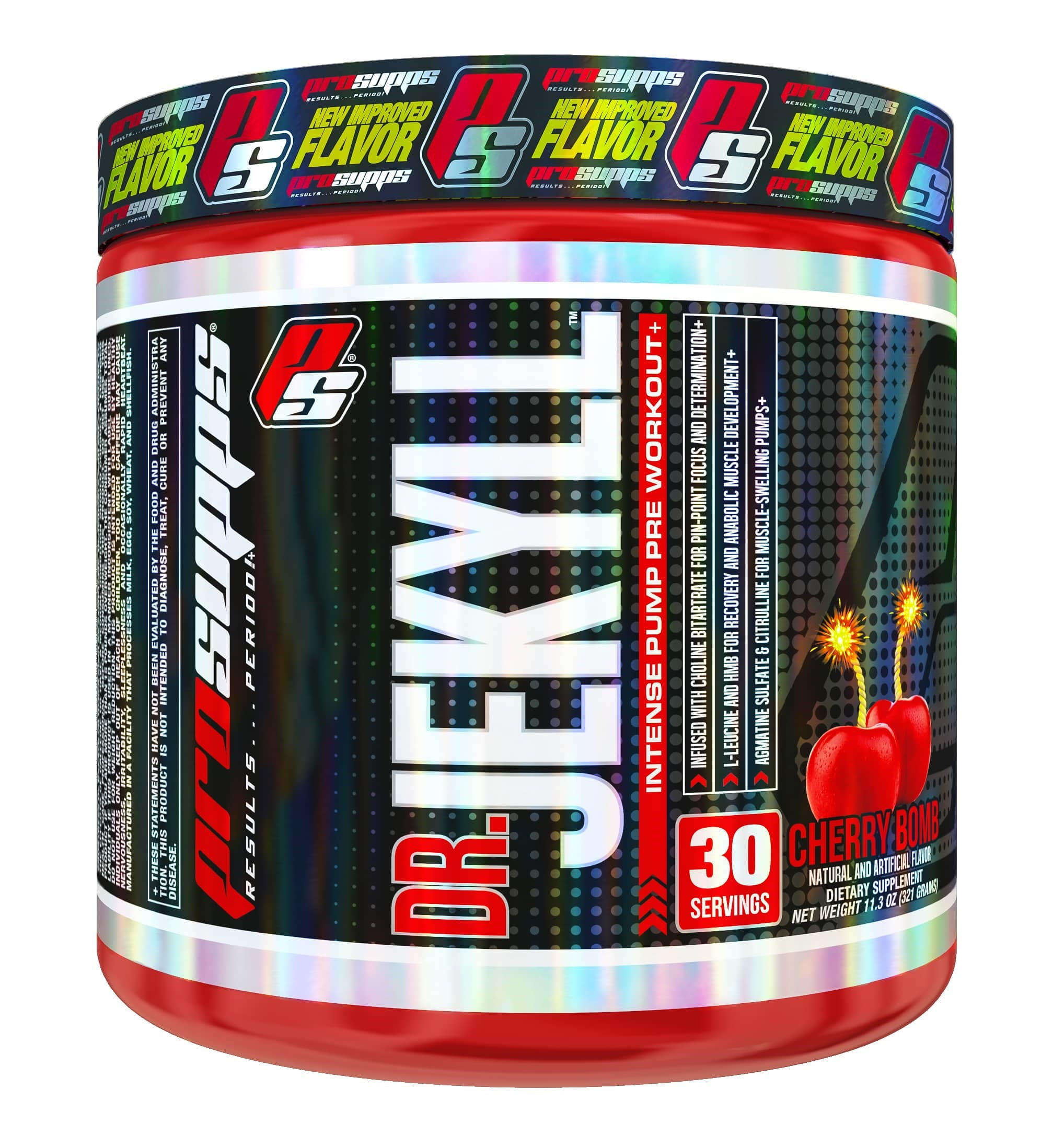 Pro Supps Dr. Jekyll Intense Pump Pre Workout Powder, Cherry Bomb, 30 Servings