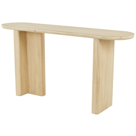 DecMode 63" x 32" Light Brown Wood Handmade Console Table, 1-Piece