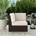 thumbnail image 5 of Homestyles Palm Springs Brown Handwoven Rattan Outdoor Sectional Side Chair with Weather Resistant Cushion, 5 of 5