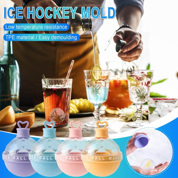 Fiudx Molde Esférico para Hielo, Hielera Redonda de Fabricación Propia, Fondo Suave para Desmoldar Fácilmente, Hielo de 6 Cm de Fusión Lenta, Ideal para Vino Tinto, Café, Té de Frutas, Frescura Durad