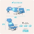 thumbnail image 6 of Ostrich Ladies Comfort Backpacker, Outdoor Beach & Pool Chair with Backpack Straps, Blue, 6 of 13