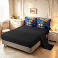 thumbnail image 3 of Homewish Colorful Nature Tree 7-Piece King Bedding,Night Starry Sky King Bed in a Bag,Navy,Black Reversible, 3 of 8