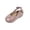 Pink, variant on Purcolt Girls Shiny Metallic Mary Jane Shoes Comfort Round Toe Knotted Slingback Non Slip Flat Shoes Sparkly Soft Sole Slide Shoes for Wedding Travel Walking