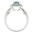 thumbnail image 4 of 1.3125 ct Round Cut Blue Moissanite Halo Engagement Ring for Women in 18K White Gold, 4 of 5