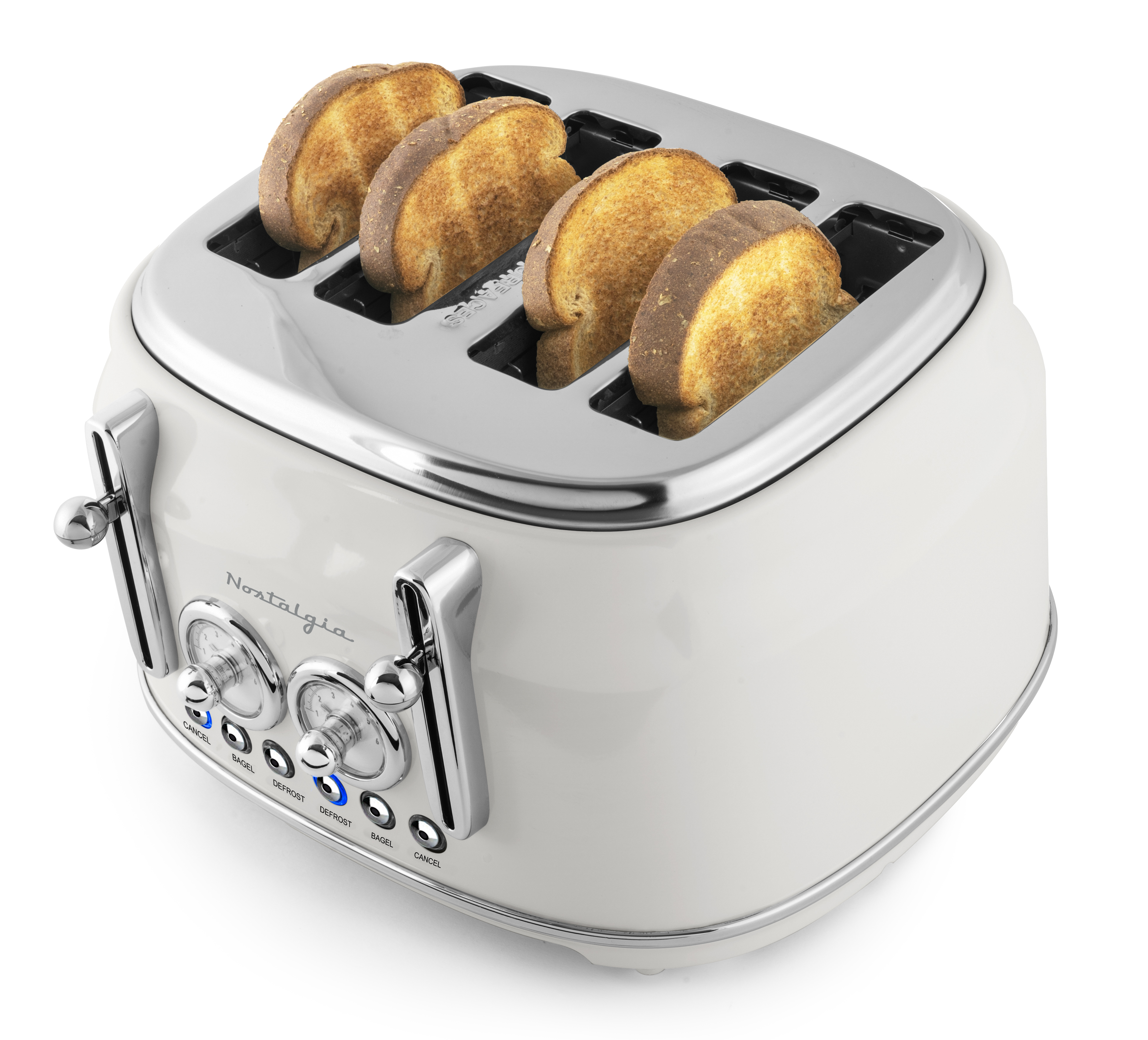 Nostalgia Classic Retro 4-Slice Toaster, Cream