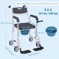 thumbnail image 3 of HOMCOM Chaise de Douche avec Roues, Fauteuil de Chevet pour Aînés, 3 of 10