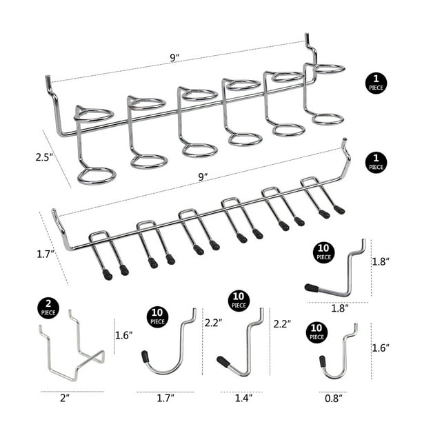 Uxcell 2 Inch Plastic Pegboard Hooks Fits 1/4 Inch Holes Pegboards, 20  Count 