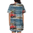 thumbnail image 3 of Kdxio Santa Claus Print Pajamas Sets for Women Short-Sleeved Pjs with Lounge Shorts Two Piece Sleepwear S-4XL, 3 of 8