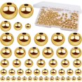 thumbnail image 2 of 250pcs Golden Plated Smooth Round Ball Spacer Beads Brass Rondelle Loose Beads with A Plastic Box for DIY Bracelet Necklace Earrings Jewelry Making, 5 Sizes, 2 of 8