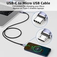 thumbnail image 4 of USB C to Micro USB Cable,3.3FT Nylon Braided, Micro USB to USB C Cable, 3A Charging&480Mbps Data Transmission, for Type C Wall Chargers/PS4/Xbox One/Android（gray）, 4 of 8